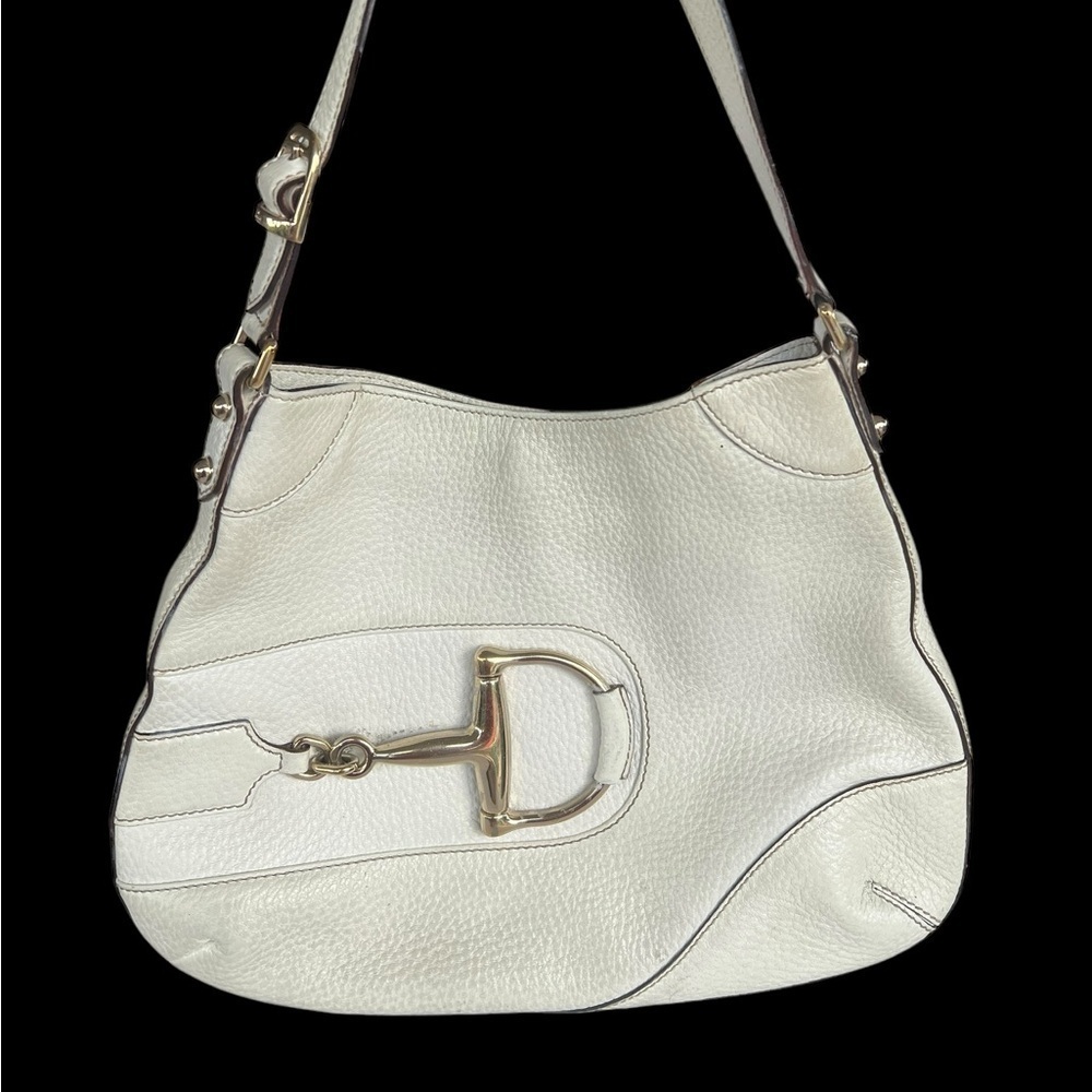 Winter White Gucci Horsebit Bag